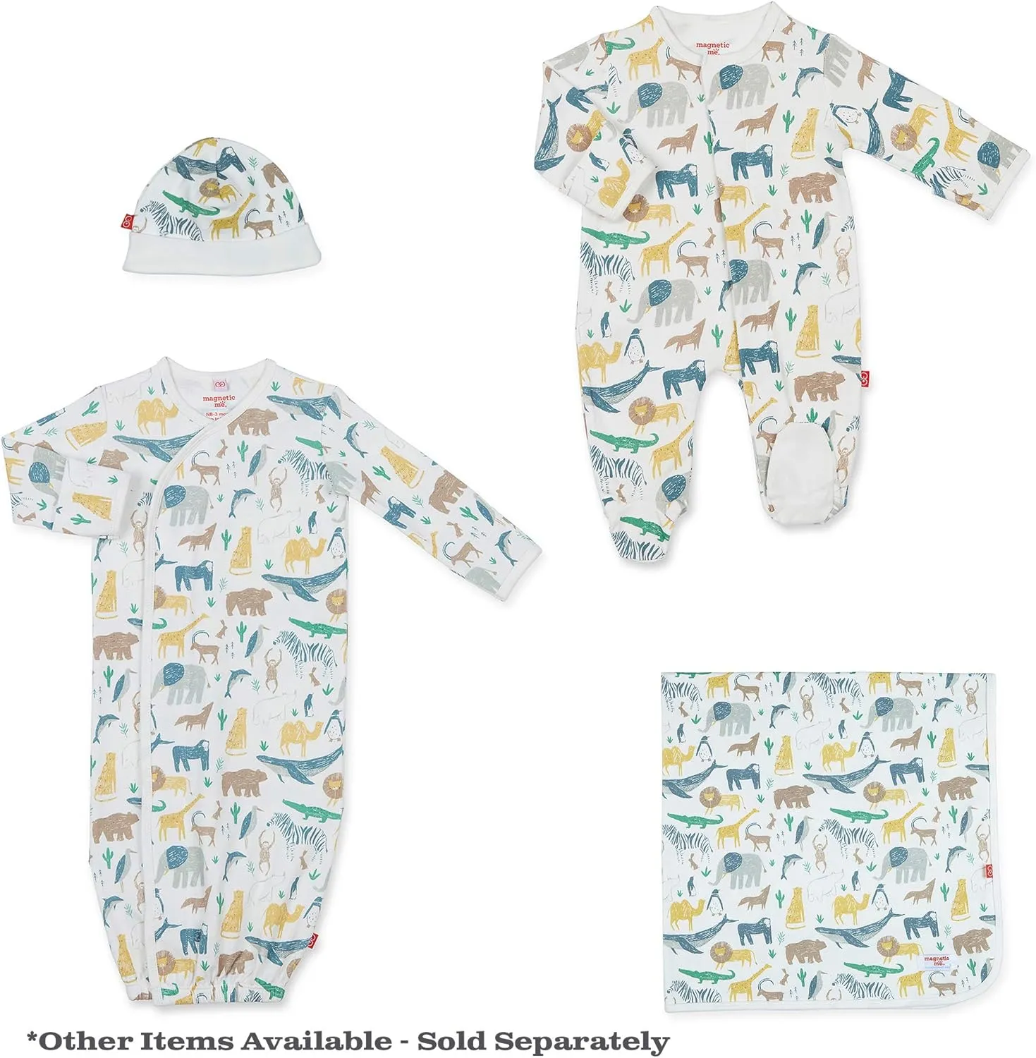 Magnetic Me Footie Pajamas - 100% Organic Cotton Baby Pajamas - Quick Magnetic Fastener Sleeper for Baby Boy and Girl