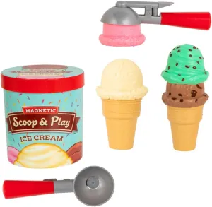 Magnetic Scoop and Play Ice Cream Toy Set, 8 Pieces