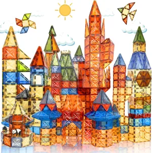 Magnetic Tiles, 100 PCS Magnetic Blocks Building Set Magnet Tiles STEM Toys 3D Kids Preschool Educational Sensory Toys Gift for Toddlers Kids Boys Ages 3 4 5 6 7 8 9  Year Old