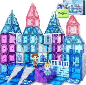 Magnetic Tiles 102pcs Princess Kids Toys Magnetic Building Blocks 3 4 5 6 7 8 Year Old Girl Gifts Girls Toys Age 4-5 6-8 9-12