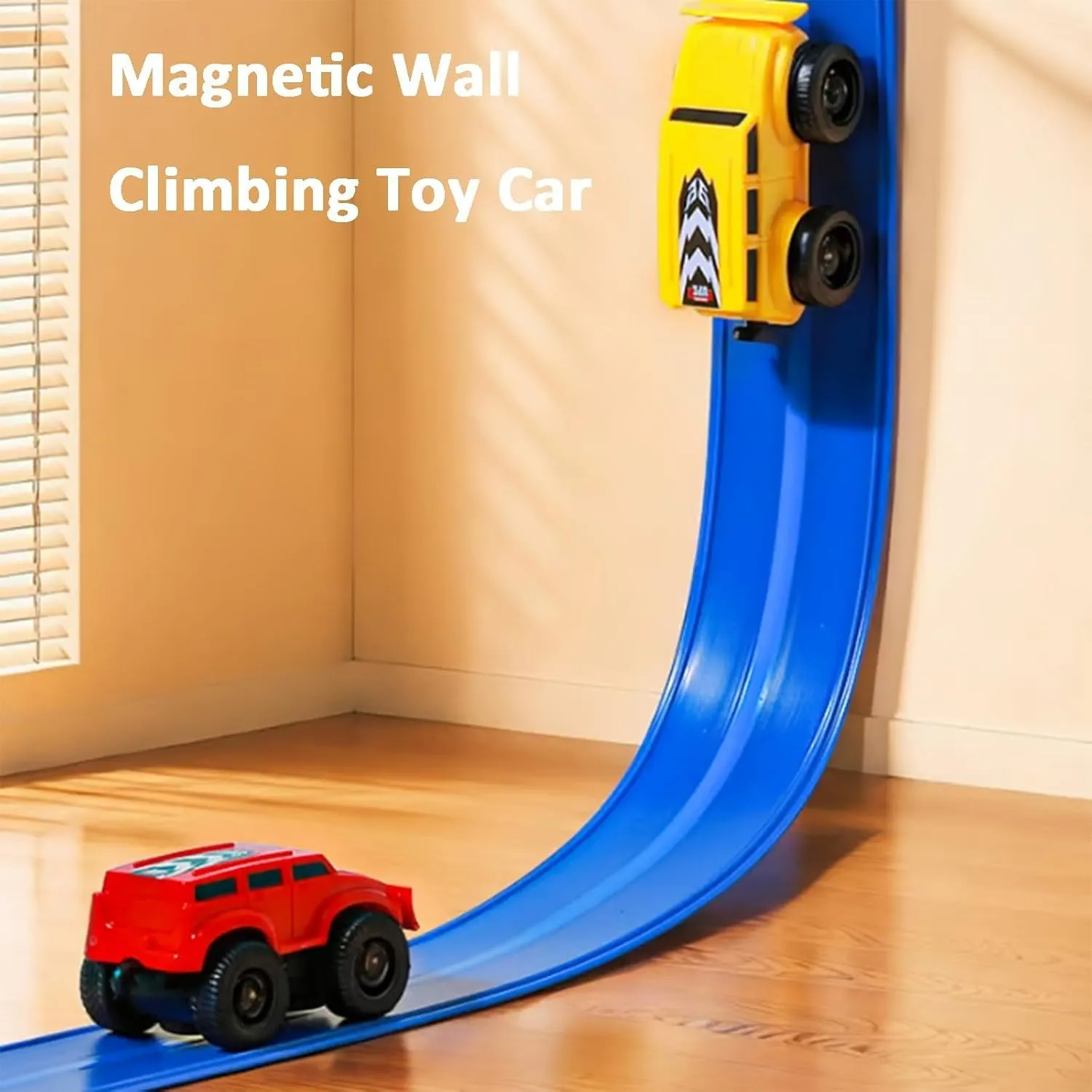 Magnetic Wall Climbing Toy Car, Emboadlie Magnetic Anti Gravity Wall Climbing Car, Zero Gravity Car Toy Wall Climbing, Boys and Gilrs Inertial Magnetic Levitation,Puzzle Decompression Toys (Yellow*1)