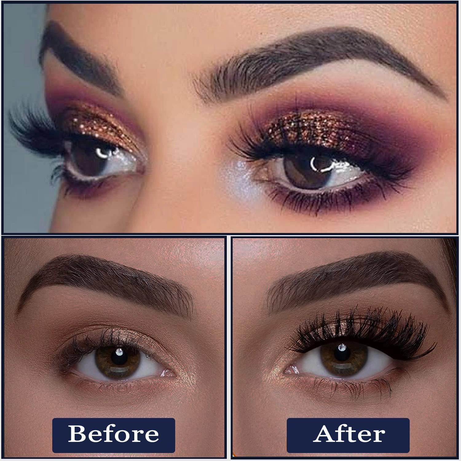 Magnetic Eyelashes Natural Look- Mix 10 Pairs 3D Magnetic Lashes with Eyeliner,Upgraded Long Lasting,Reusable 5 Magnet False Eyelashes with Applicator Easy to Apply.Cruelty-Free