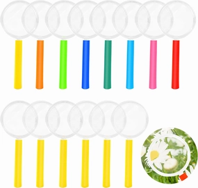 Magnifying Glass for Kids, 48 Pack Plastic Magnifier Mini Magnifying Glasses, Colorful Hand Lens for Reading IRCHLYN (8 Colors)