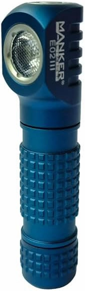 Manker E02 III 400 Lumens AAA/10440 Flashlight Pocket EDC Keychain Angle Flashlight with Magnetic Tail & Clip 4000K high CRI R9080 LED Blue