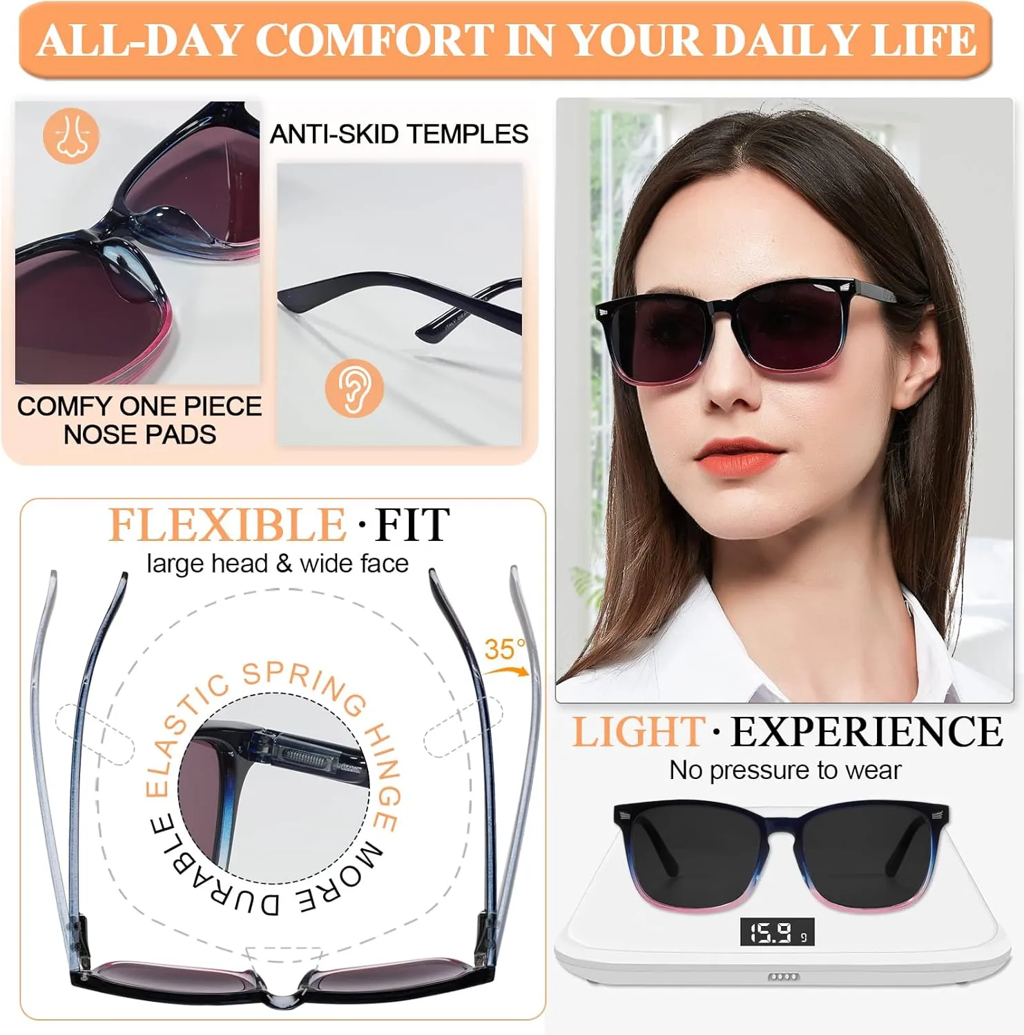MARE AZZURO Outdoor Reading Sunglasses 1.0  Women Readers Sunglasses 1.0 1.25 1.5 1.75 2.0 2.25 2.5 2.75 3.0 3.5 4.0 (Purple, 1.00)