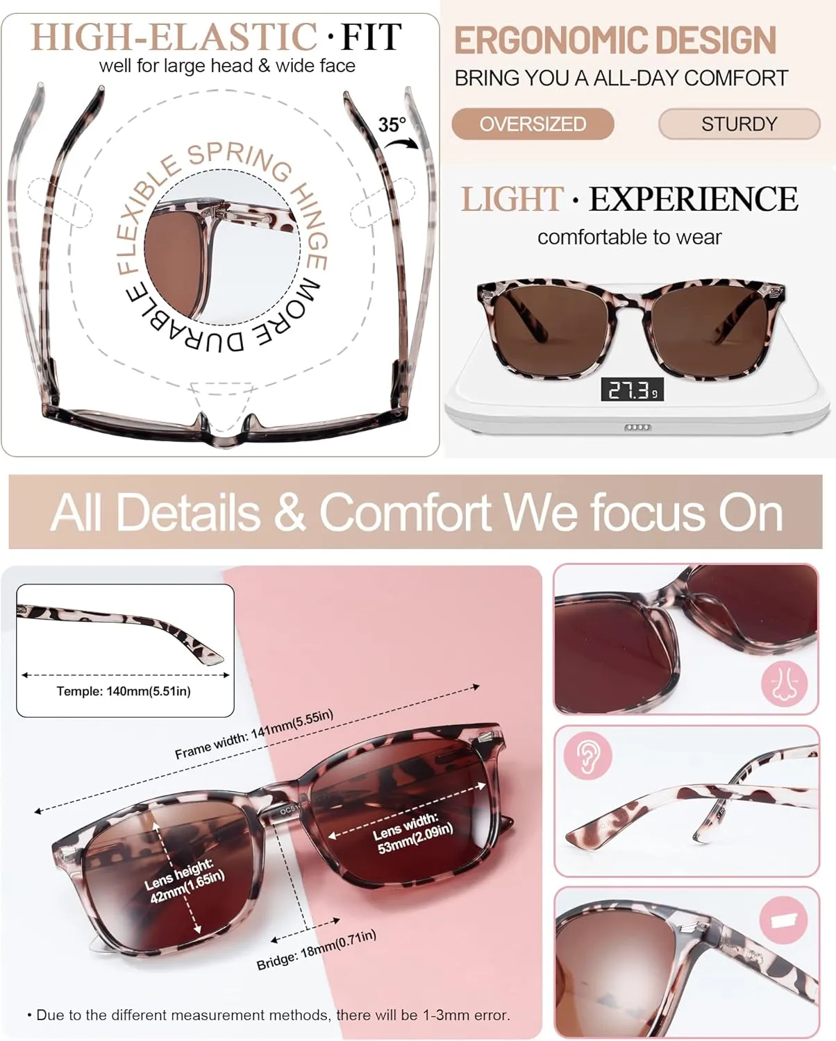 MARE AZZURO Reader Sunglasses 1.75 Women Outdoor Sun Reading Glasses 1.00 1.25 1.50 1.75 2.00 2.25 2.50 2.75 3.00 3.50 4.00 (Leopard/Brown Lens, 175)