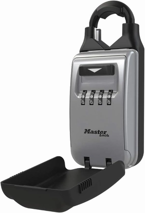 Master Lock Black Portable Key Lock Box with Adjustable Shackle, Set/Reset Combination for Tenants, Guests, Clients, Ideal for Realtors, Landlords or Property Managers, Holds 6 Keys, 5420EC