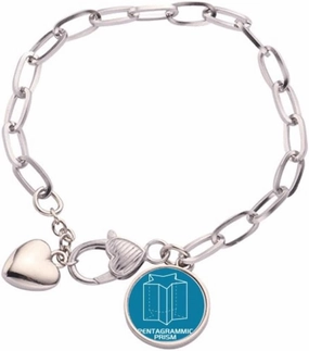 Mathematical Geometric Space Pantagramc Prism Heart Chain Bracelet Jewelry Charm Fashion