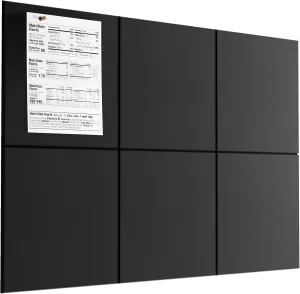MaxGear Large Cork Board for Wall 36" x 24", Black Bulletin Board, 6 Pack Felt Wall Tiles with Pushpins, Cork Boards for Office Push Pin Board Tack Board Felt Board