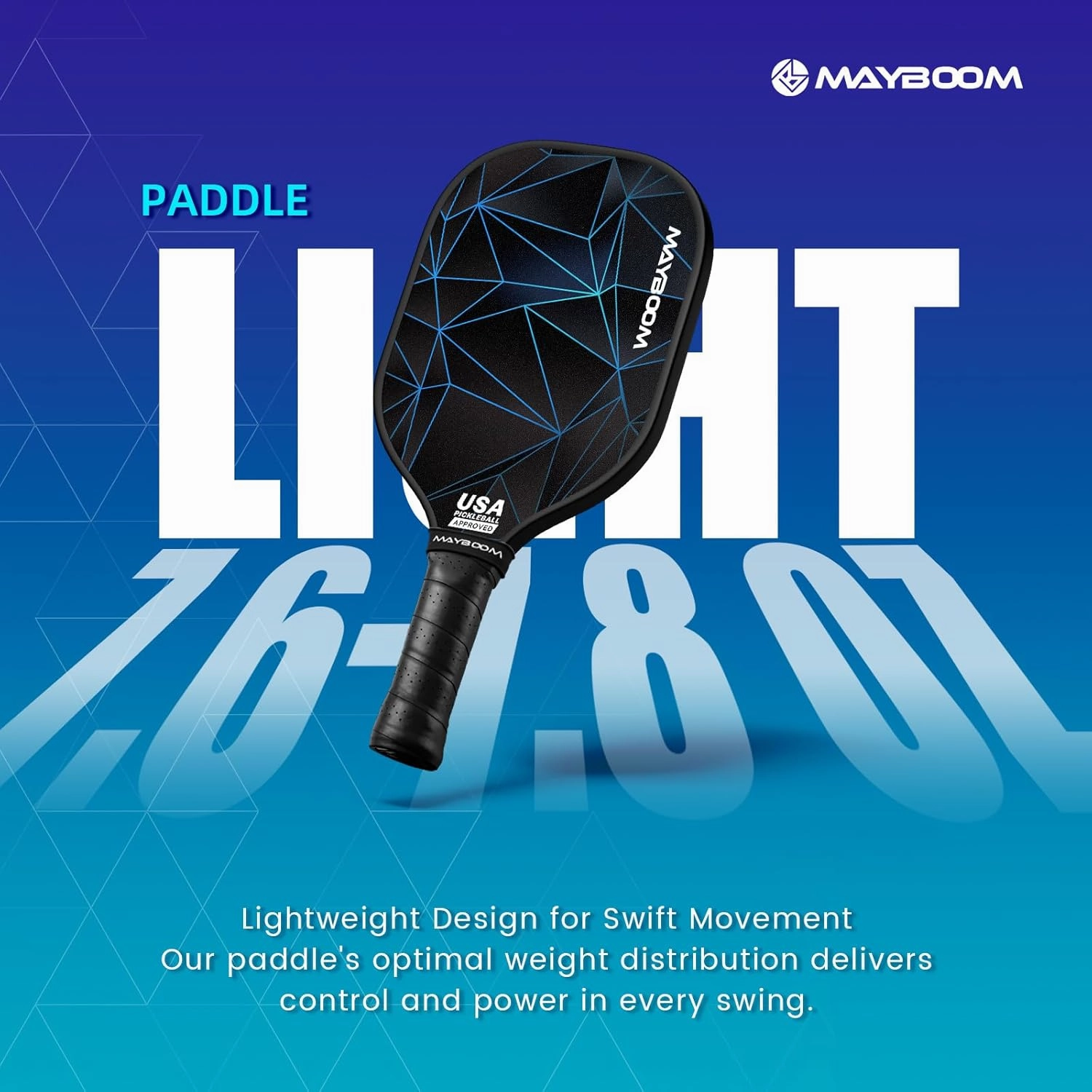 Mayboom Pickleball Paddles Set of 2 or 4, USAPA Approved Pickleball Paddles Set with 4 Pickleball Balls and Pickleball Carry Bag, Fiberglass Pickle Ball Rackets 2 Pack Gifts for Beginners&Pros