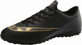 MDPCX Unisex Competitive Football Shoes Indoor and Outdoor Football Shoes Lawn Mundial Team Non-Slip Running Shoes Sports Lightweight Breathable Non-Slip Shock-Absorbing Shoes. Black