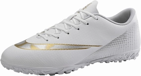 MDPCX Unisex Competitive Football Shoes Indoor and Outdoor Football Shoes Lawn Mundial Team Non-Slip Running Shoes Sports Lightweight Breathable Non-Slip Shock-Absorbing Shoes. White