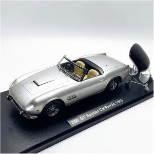 Metal Die Cast Toy Cars 1:18 for Ferrari 250GT Roadster Diecast Alloy Cars Model Classics Adult Souvenir Static Display Toys Silver Red for Home Or Office Décor(Silver)