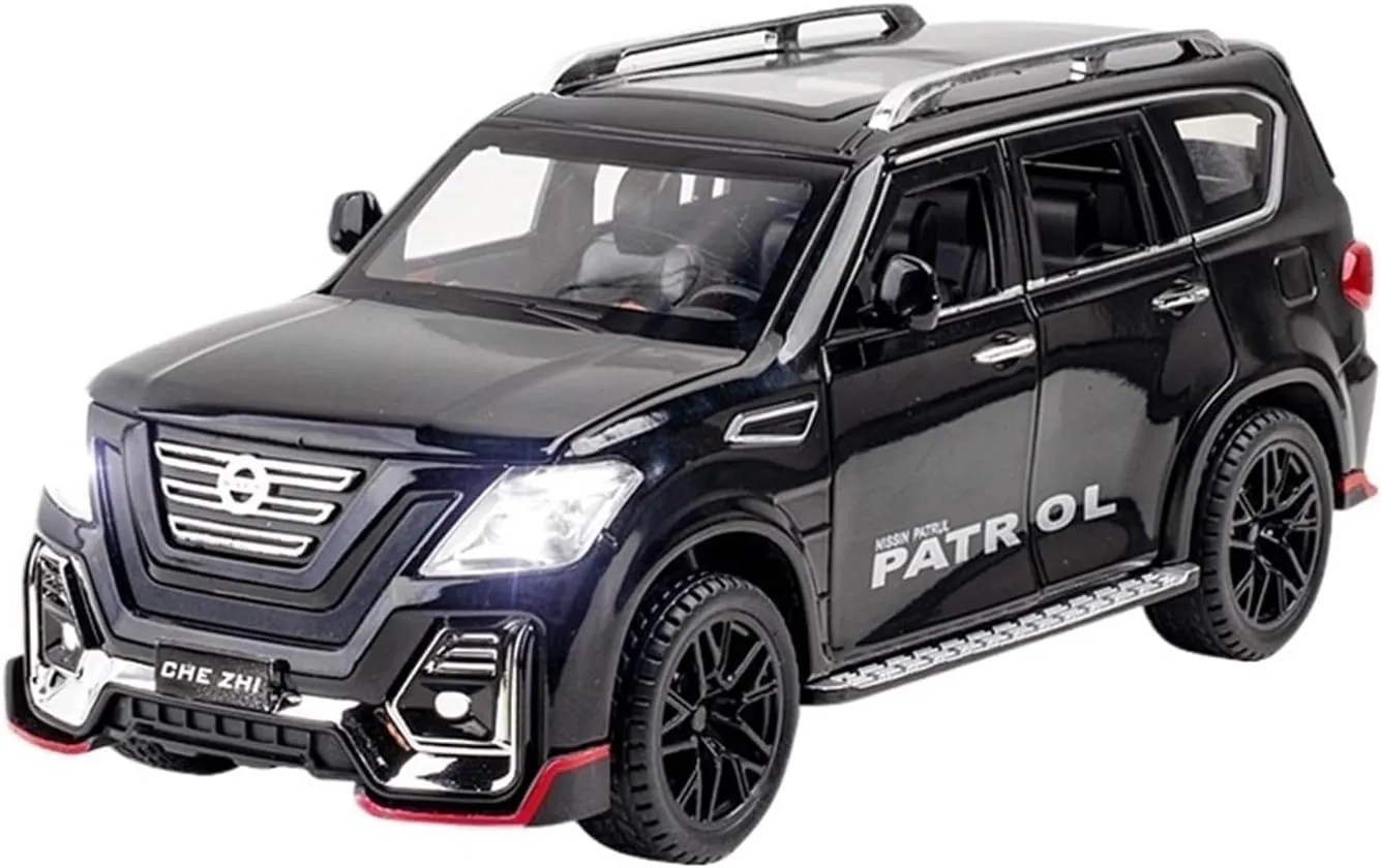 Metal Die Cast Toy Cars 1:24 for Chevrolet Toy Supercar Alloy Car Model Ornaments Simulation Scene Ornaments Black for Home Or Office Décor(Black)