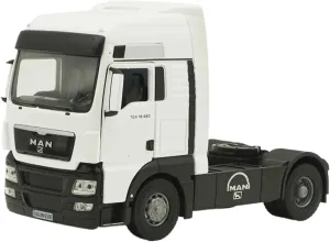 Metal Die Cast Toy Cars 1:43 Scale for Man TGX Container Truck Tractor Cars Model Collection Static Display Black for Home Or Office Décor(White)