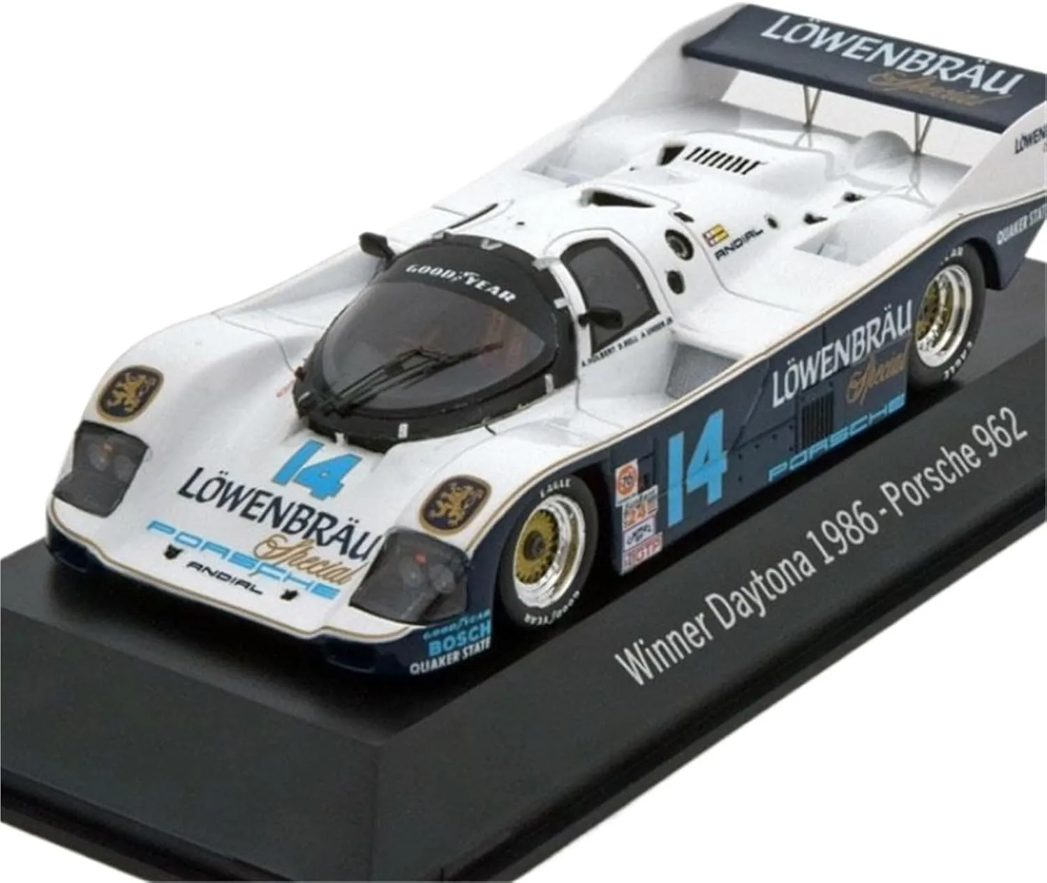 Metal Toy Vehicle 1:43 Alloy Rally Car Model for Porsche Original 962 1986 Daytona Winning Metal Vehicle Collectible Scale Vehicles