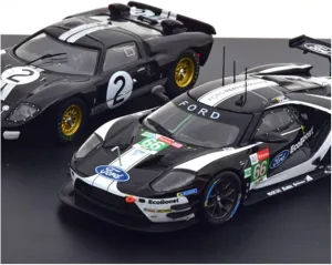 Metal Toy Vehicle Alloy Car Models for Ford Le Mans GT40#2 1966 & GT #66 2019 Metal Racing Kit Collectible Ornament 1/43 Scale Vehicles