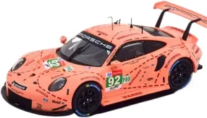 Metal Toy Vehicle Alloy Rally Car Model for 911 RSR #92 Pink Pig 2018 Le Mans Winning Metal Vehicle Toy 1/43 Scale Vehicles