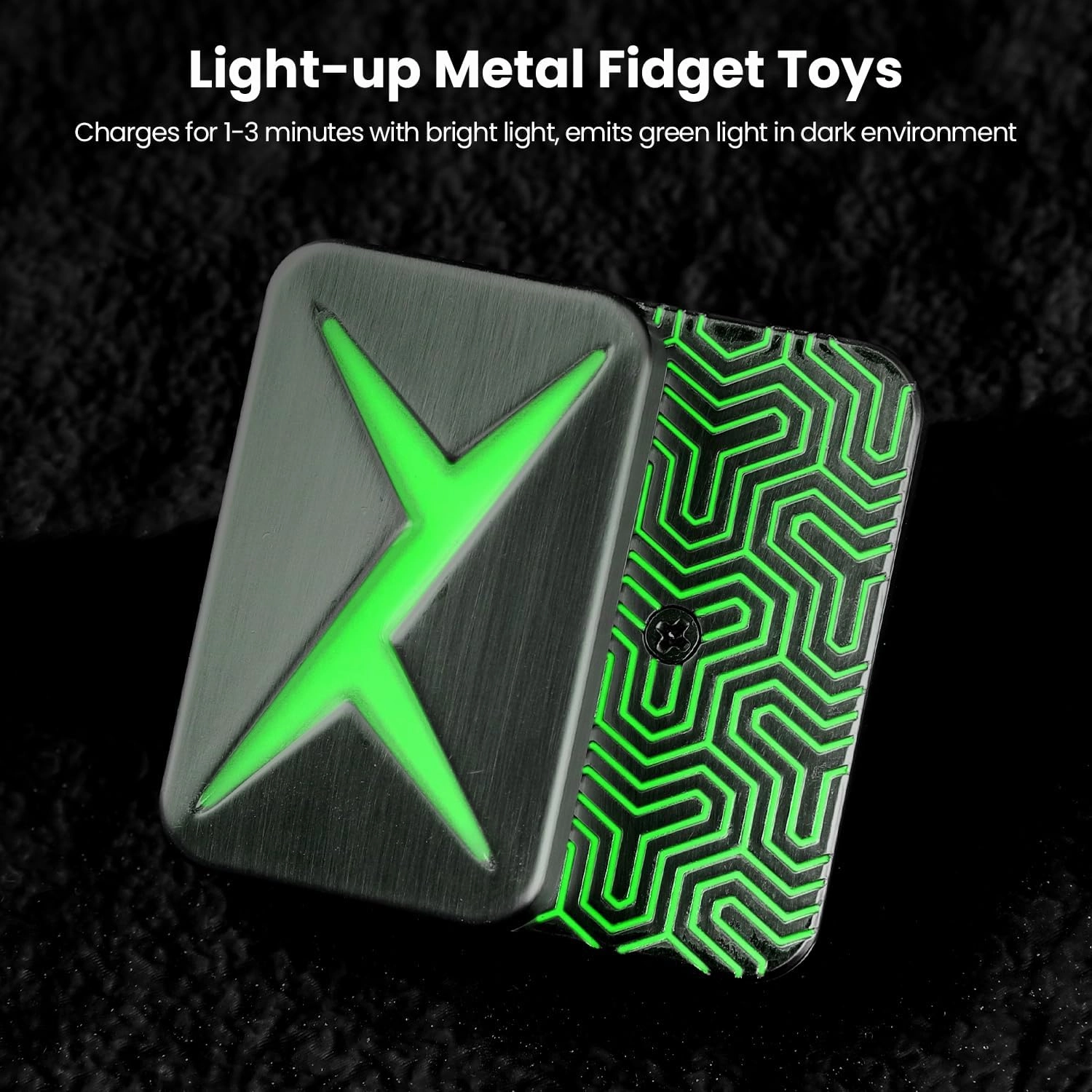 Metal Fidget Slider Magnetic EDC Haptic Fidget Toys Adult Fidgets for Anxiety, ADHD/ADD/Autism Stress Relief Metal Fidget Toy, Light-up Home/Office Desk Toys for Father Man Friends (Silver)