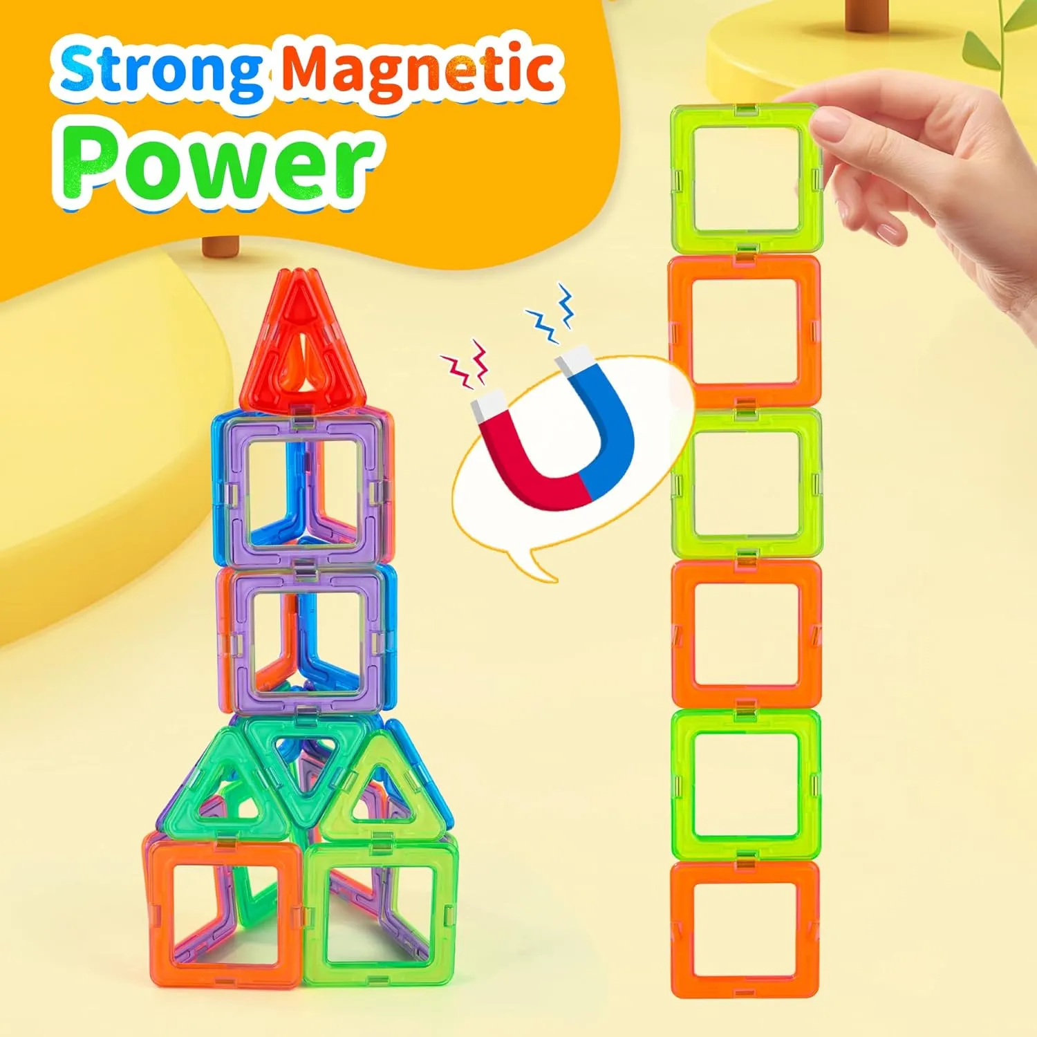 Miereirl Magnetic Tiles Toddlers Toys, 88PCS Magnet Building Blocks Set with 2 Cars, Kids Building Blocks Set STEM Creativity Educational Toys Christmas Birthday Gifts for Toddlers 4   Year Old