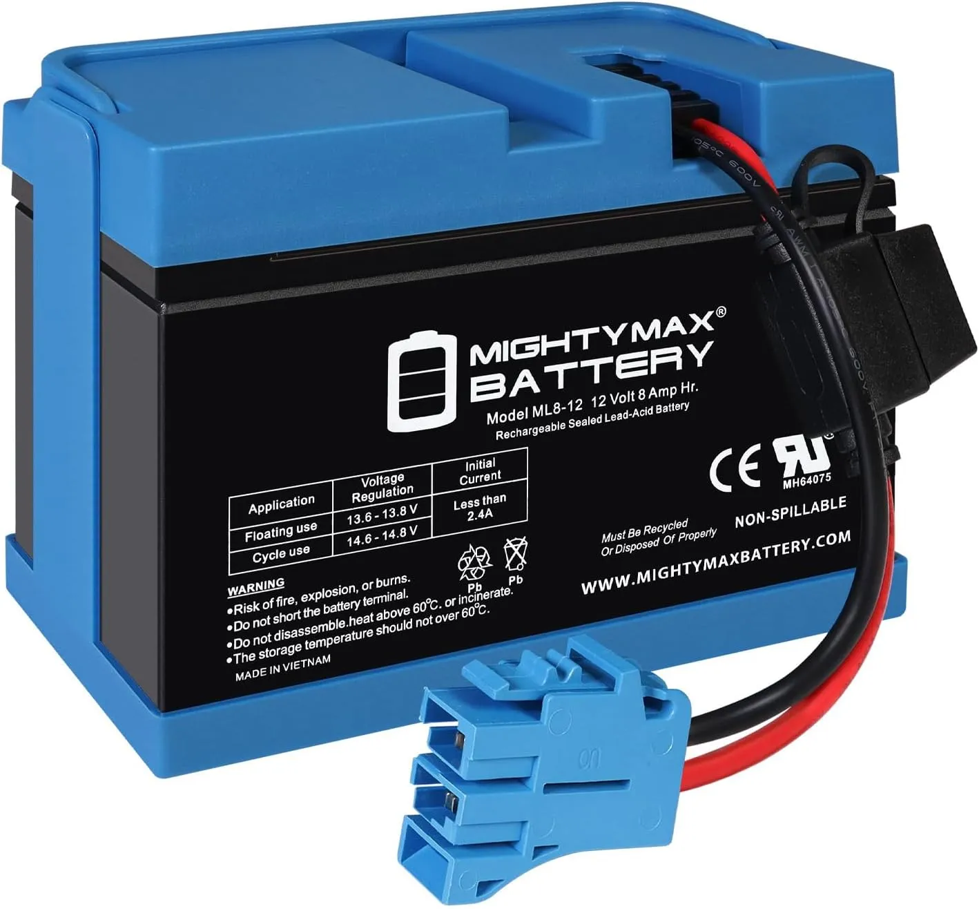 Mighty Max Battery 12V, 8Ah, Replacement Battery Compatible with Case IH Licensed Peg Perego Ride on Toys
