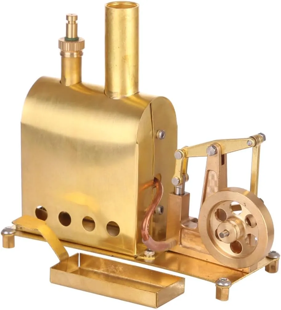 Mini Steam Engine kit, Mini Copper Steam Engine Model with Boiler, Physical Experiment Toys, Engine Model Kits for Adults, Desktop Engine Toy
