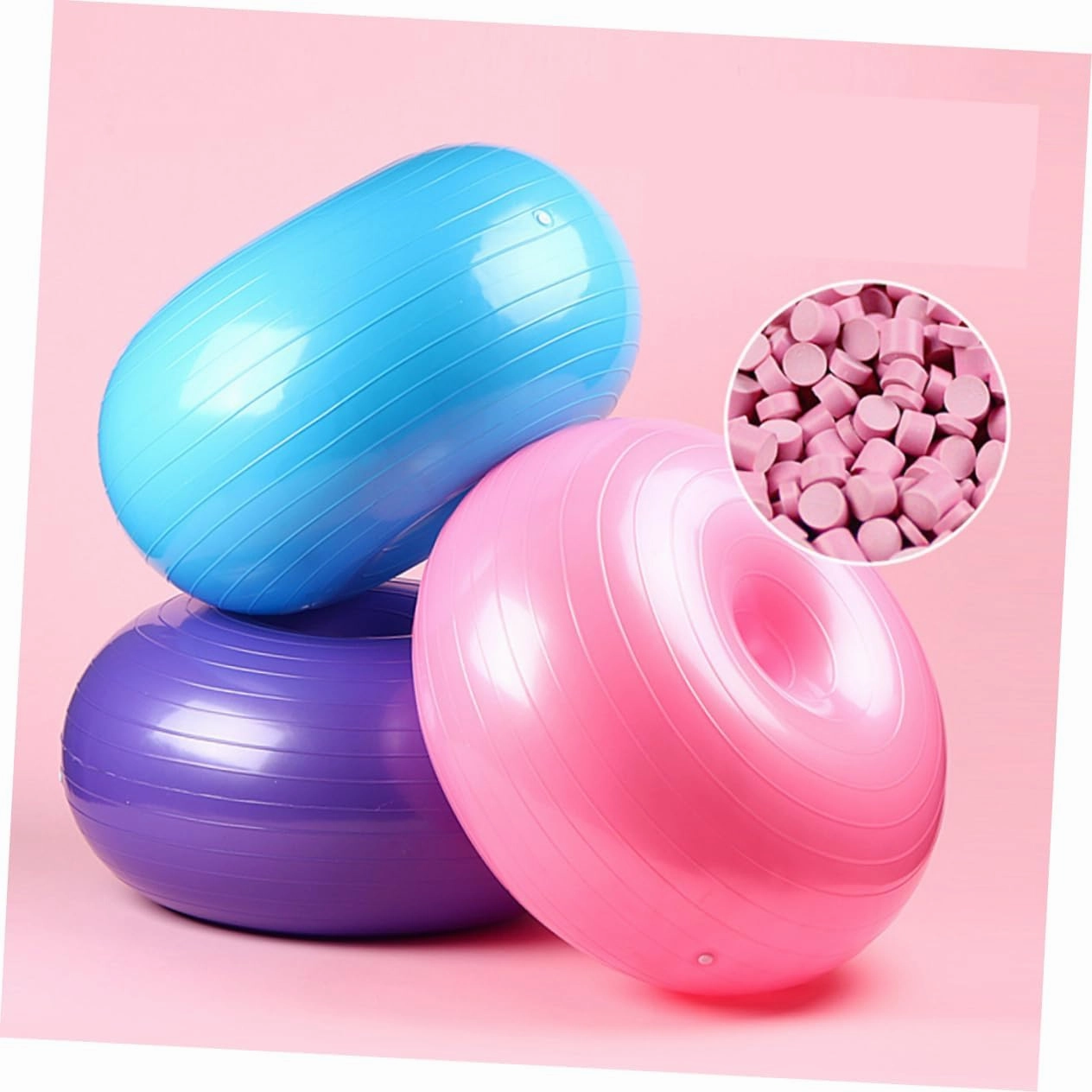 Mini Donuts Balance & Stability Fitness Exercise Explosion-Proof Ball - PVC Material, Perfect for Yoga & Barre
