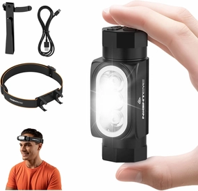Mini Flashlight Rechargeable Headlamp - High Lumens Magnetic Handheld Flashlights Waterproof Bright Camping Flashlight 6 Modes for Outdoor Hiking Fishing