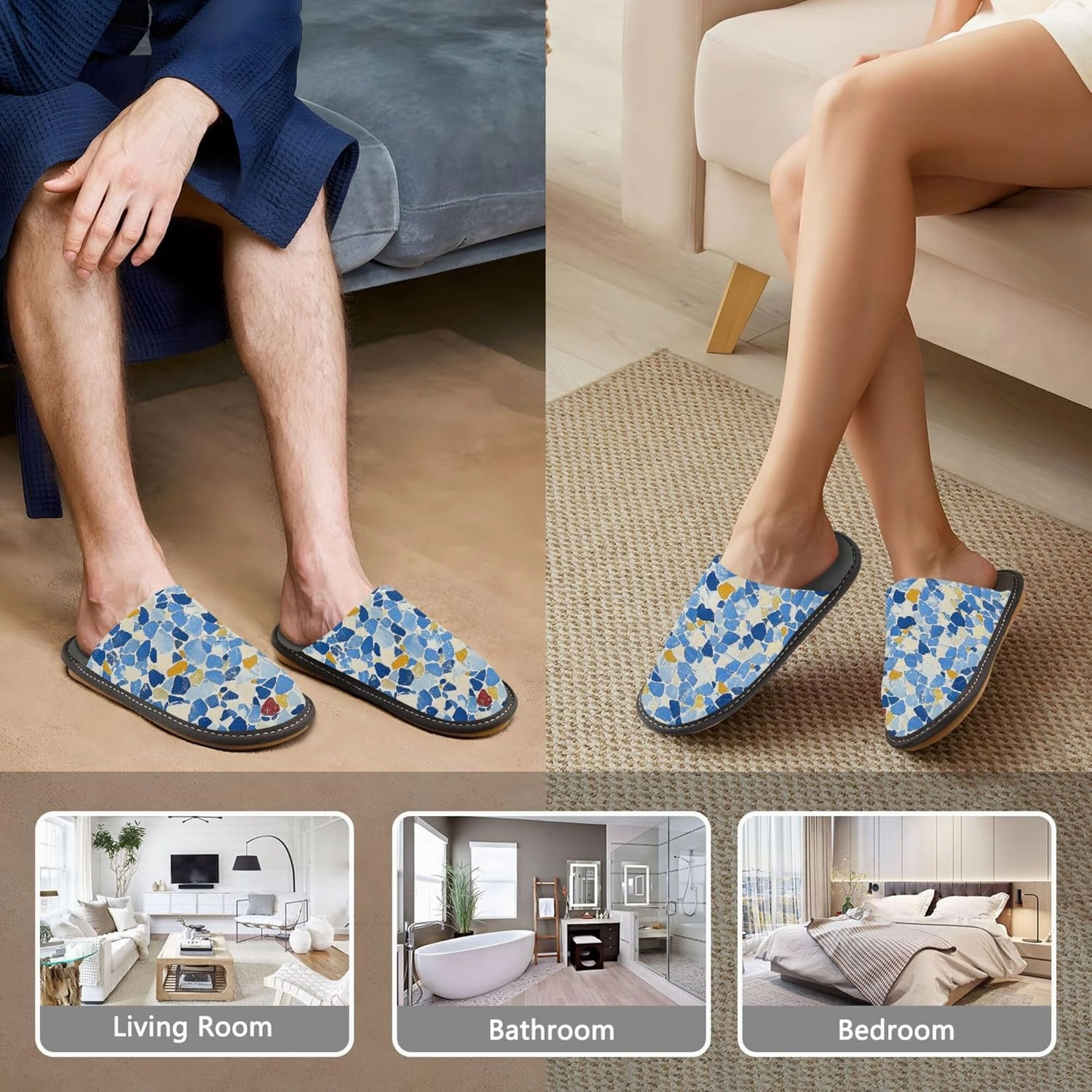 MNSRUU Fuzzy Slippers House Slippers for Women Men Glitter Lattice Plush Warm Slippers Winter Soft Slippers Bedroom Shoes Plush Lining Indoor Non-slip