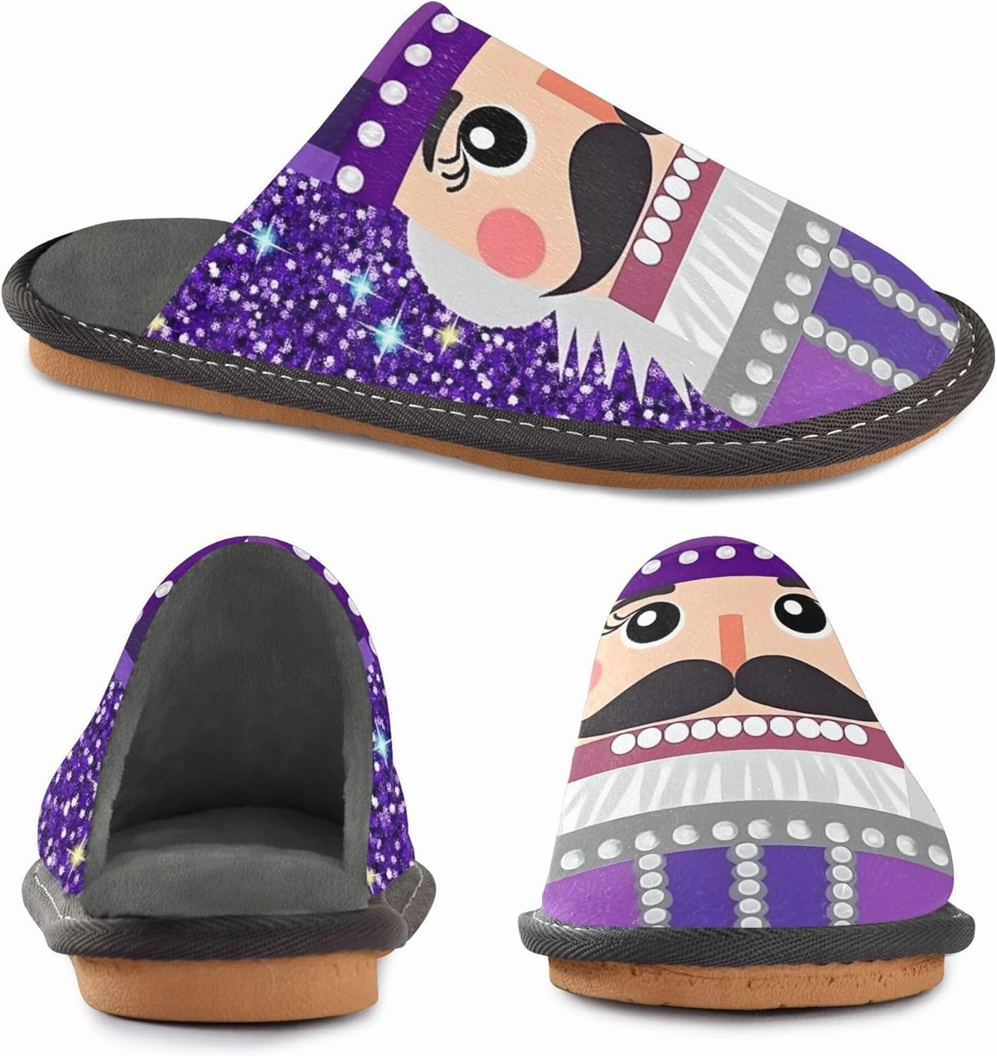 MNSRUU Fuzzy Slippers House Slippers for Women Men Gnomes Rose Black Plush Warm Slippers Winter Soft Slippers Bedroom Shoes Plush Lining Indoor Non-slip