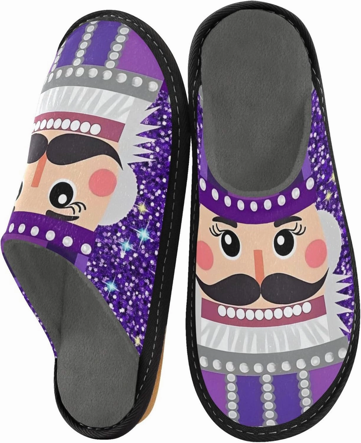 MNSRUU Fuzzy Slippers House Slippers for Women Men Gnomes Rose Black Plush Warm Slippers Winter Soft Slippers Bedroom Shoes Plush Lining Indoor Non-slip