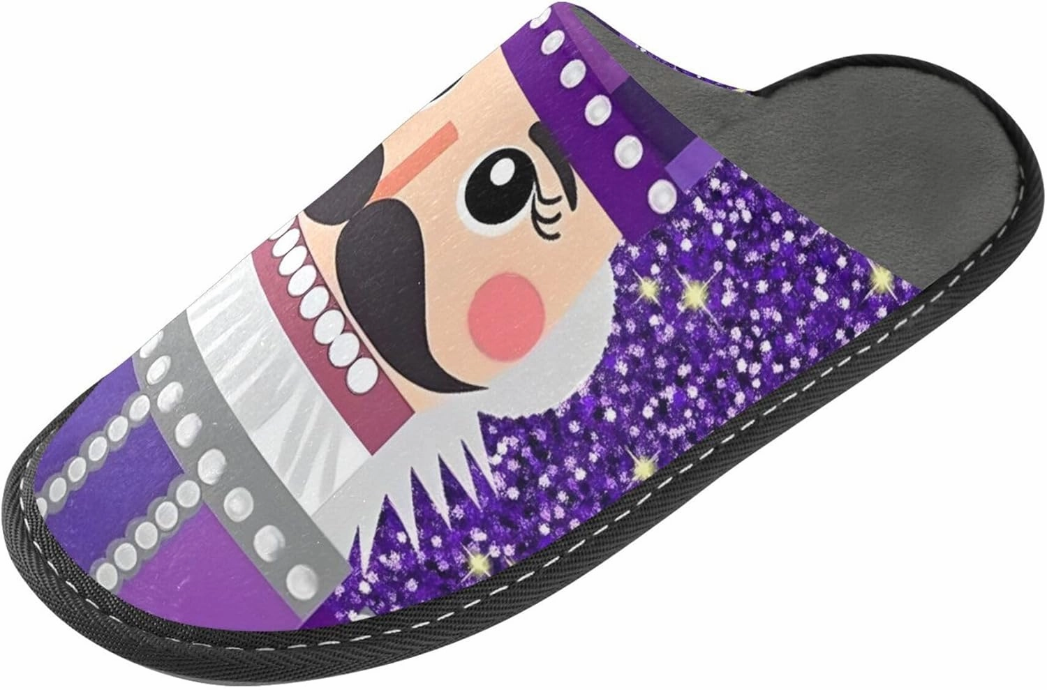MNSRUU Fuzzy Slippers House Slippers for Women Men Gnomes Rose Black Plush Warm Slippers Winter Soft Slippers Bedroom Shoes Plush Lining Indoor Non-slip