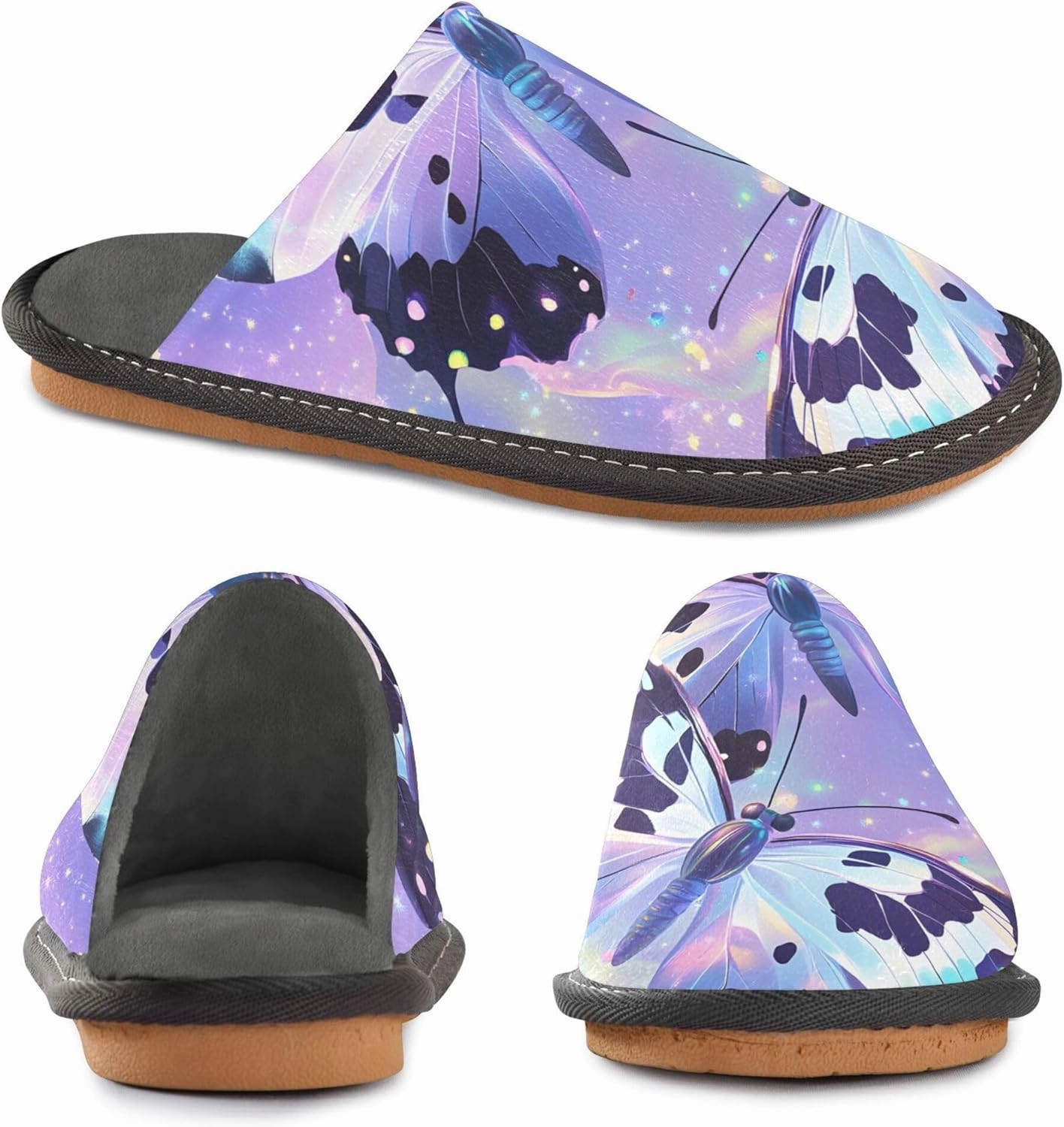 MNSRUU Fuzzy Slippers House Slippers for Women Men Gnomes Rose Black Plush Warm Slippers Winter Soft Slippers Bedroom Shoes Plush Lining Indoor Non-slip