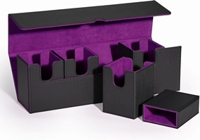 Modern Black&Purple Card Storage Box for MTG, Yugioh, Sports Cards, 5-in-1, Holds 800  Unsleeved Cards, Strong Magnetic Closure