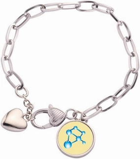 Molecule Concatenate Structure Heart Chain Bracelet Jewelry Charm Fashion