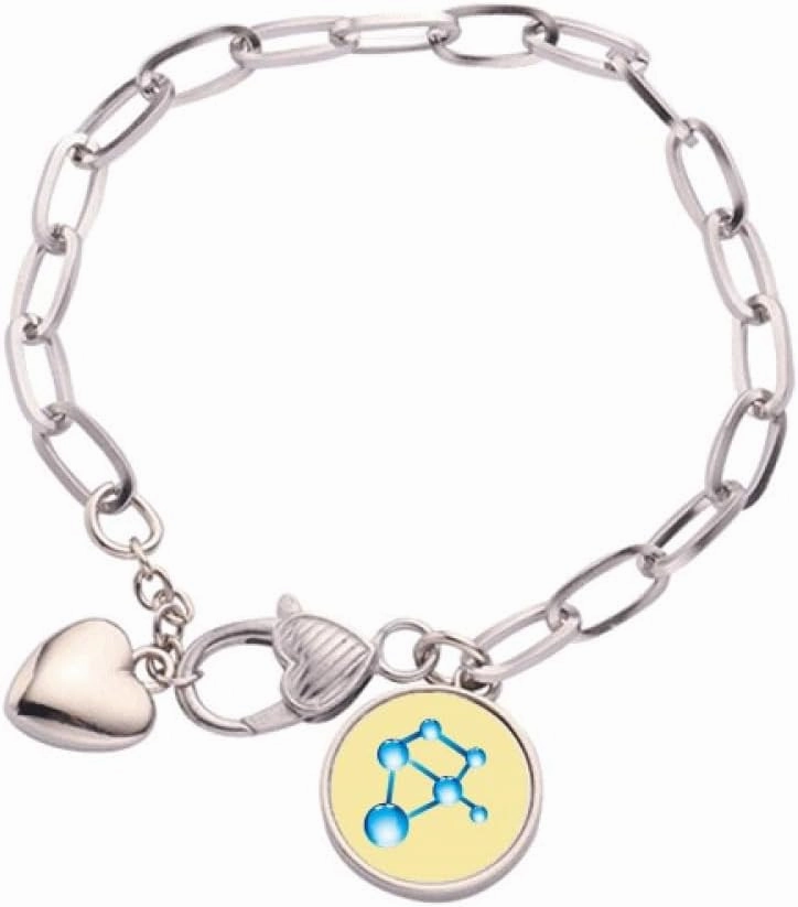 Molecule Concatenate Structure Heart Chain Bracelet Jewelry Charm Fashion