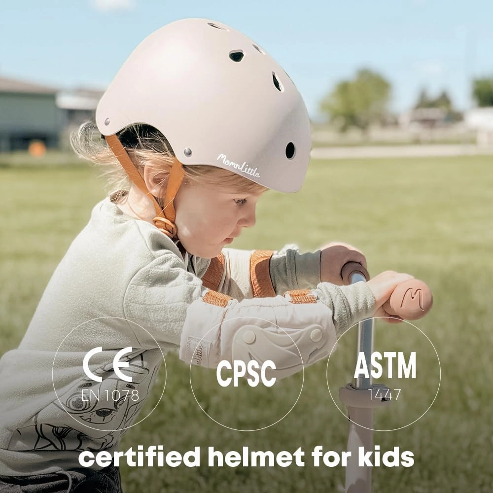 MomnLittle Kids Bike Helmet with Quick Pinch-Free Magnetic Buckle CPSC Certified Bike Helmet for Toddler Boys and Girls