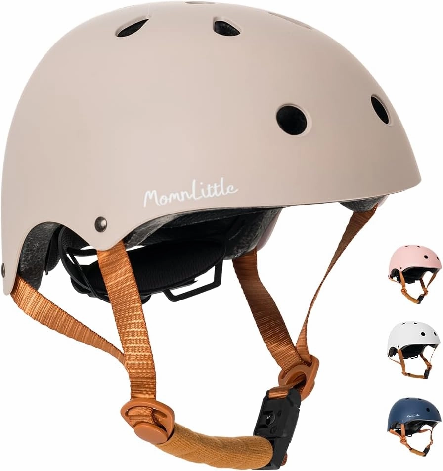 MomnLittle Kids Bike Helmet with Quick Pinch-Free Magnetic Buckle CPSC Certified Bike Helmet for Toddler Boys and Girls