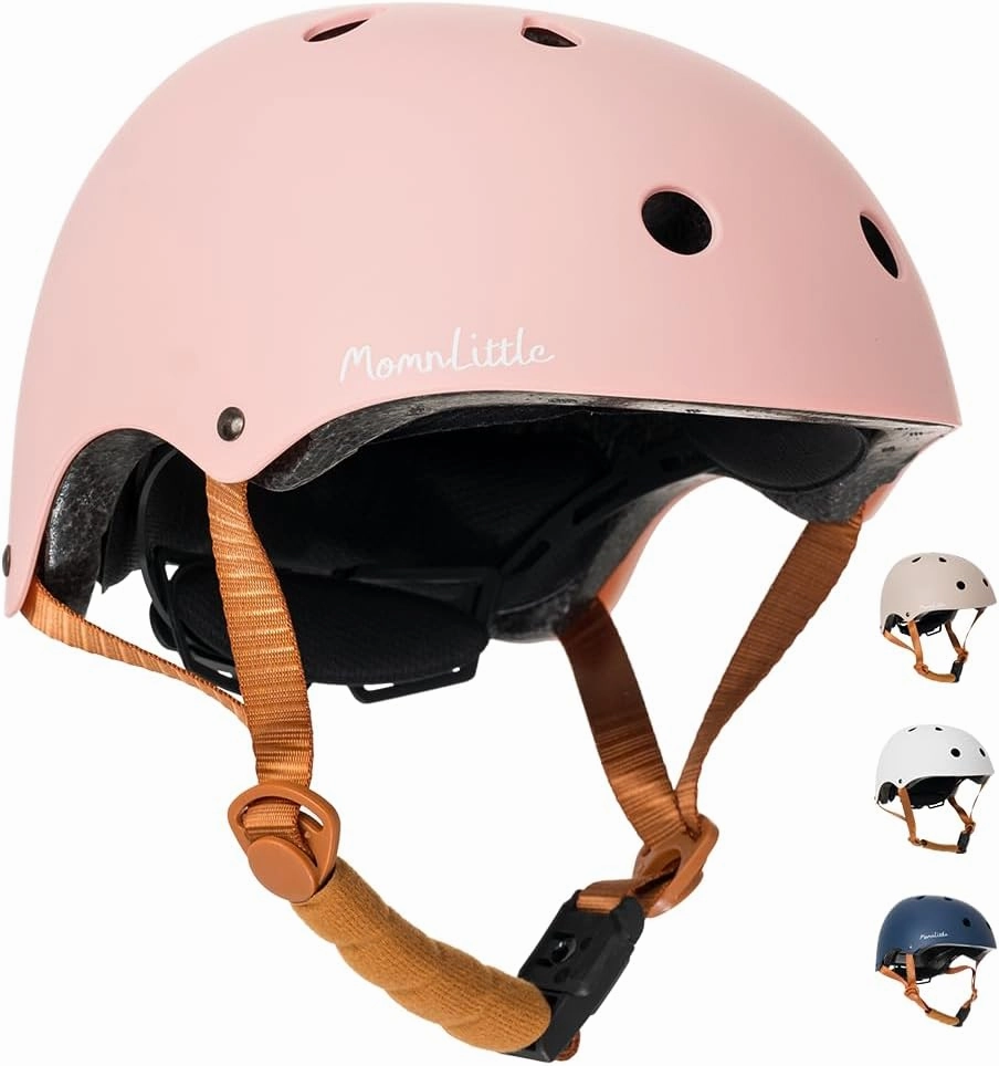 MomnLittle Kids Bike Helmet with Quick Pinch-Free Magnetic Buckle CPSC Certified Bike Helmet for Toddler Boys and Girls