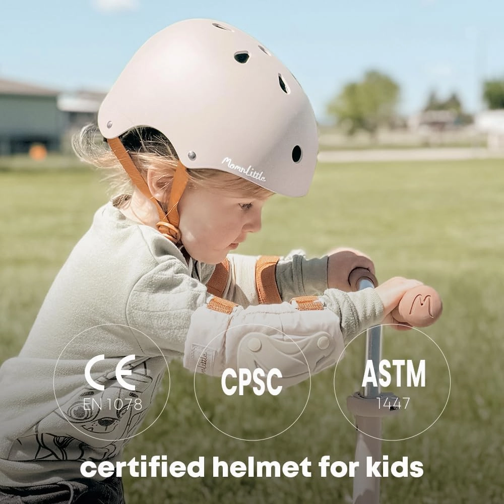 MomnLittle Kids Bike Helmet with Quick Pinch-Free Magnetic Buckle CPSC Certified Bike Helmet for Toddler Boys and Girls