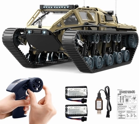 Mostop Remote Control Tank 1/16 Scale Transport Military Vehicle RC Tank Offroad Crawler for Kids, 2.4Ghz Remote Control Crawler Drift Tank with 2 Batteries, 360°Rotating Drifting Army Armored Truck