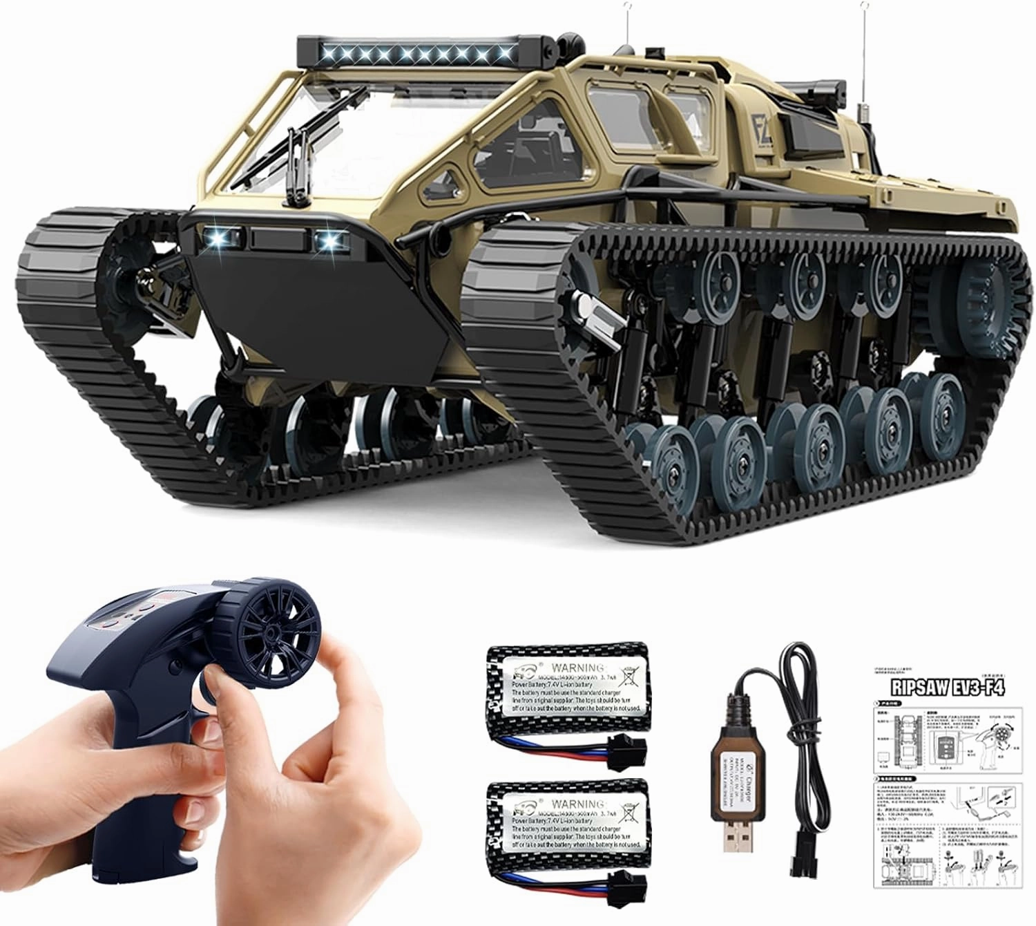 Mostop Remote Control Tank 1/16 Scale Transport Military Vehicle RC Tank Offroad Crawler for Kids, 2.4Ghz Remote Control Crawler Drift Tank with 2 Batteries, 360°Rotating Drifting Army Armored Truck