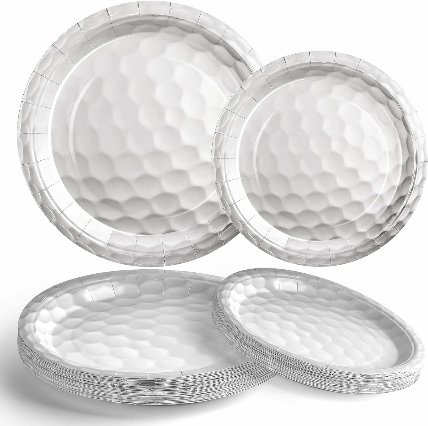 Mototo 60 Pack Golf Ball Paper Plates, 7 Inch and 9 Inch Golf Paper Plates Dessert Dinner Disposable Tableware Set for Sports Theme Hole in One Party Supplies, Birthdays, Club, Baby Shower Decoration