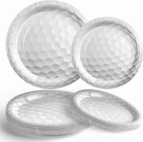 Mototo 60 Pack Golf Ball Paper Plates, 7 Inch and 9 Inch Golf Paper Plates Dessert Dinner Disposable Tableware Set for Sports Theme Hole in One Party Supplies, Birthdays, Club, Baby Shower Decoration