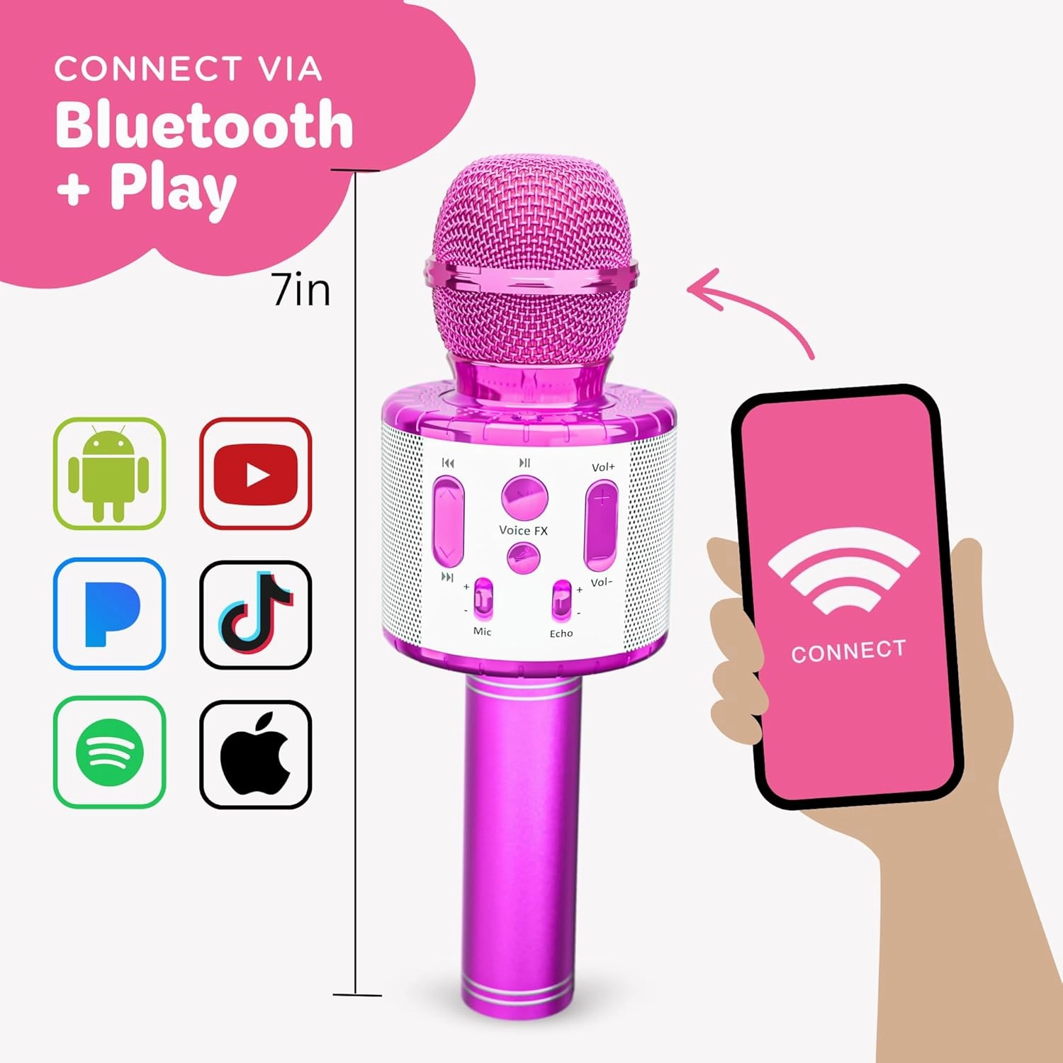 Move2Play, Kids Karaoke Microphone | Includes Pre-Loaded Songs & Bluetooth | Kids Birthday & Easter Gift | Toy for All Ages 2, 3, 4, 5, 6  Year Old Girls, Boys & Toddlers