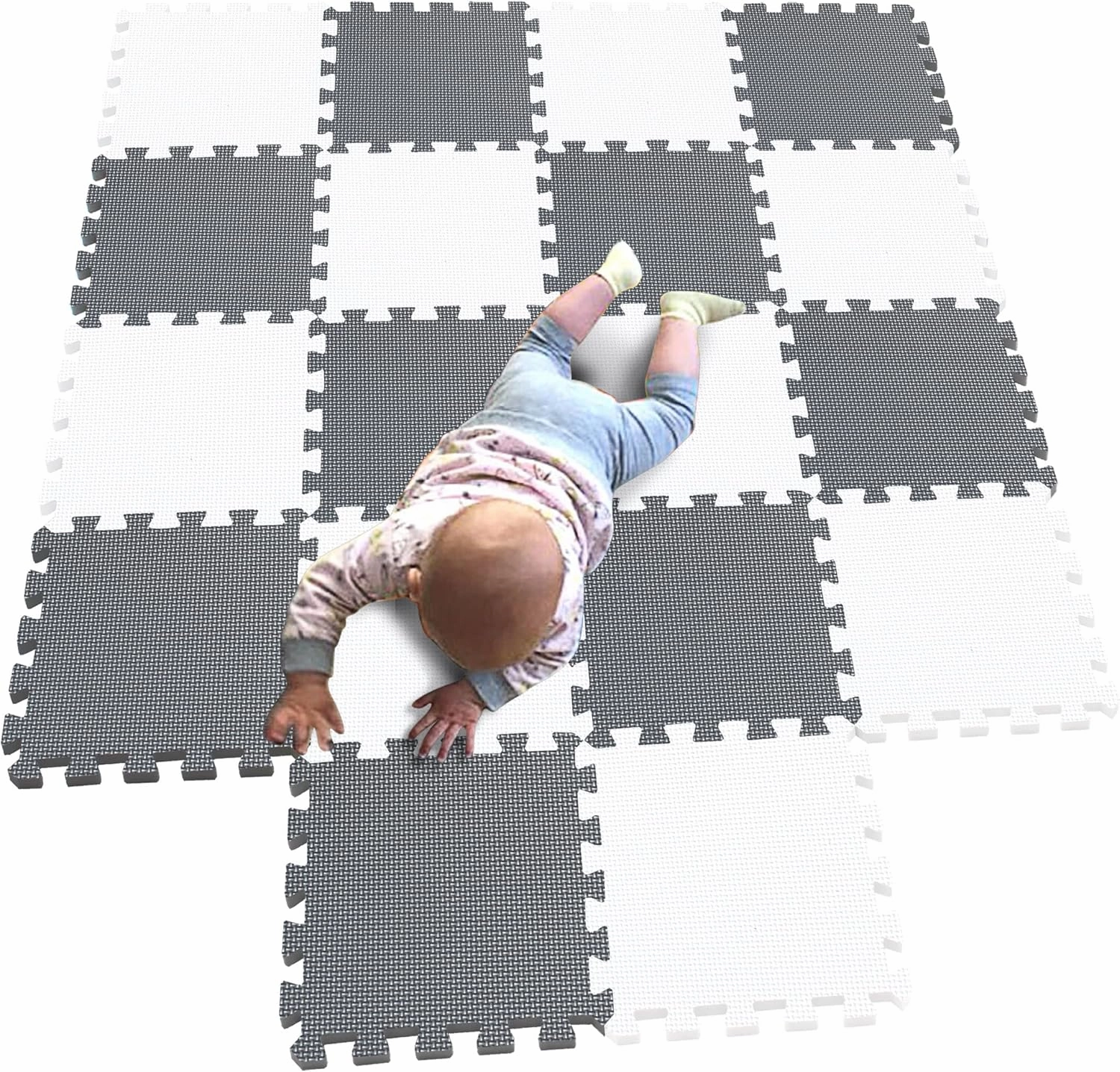 MQIAOHAM baby puzzle mat baby playmat plastic mats for floor shape square play gym toys jigsaw board foam tiles cushions soft interlocking exercise mats garage flooring protector white grey 101112