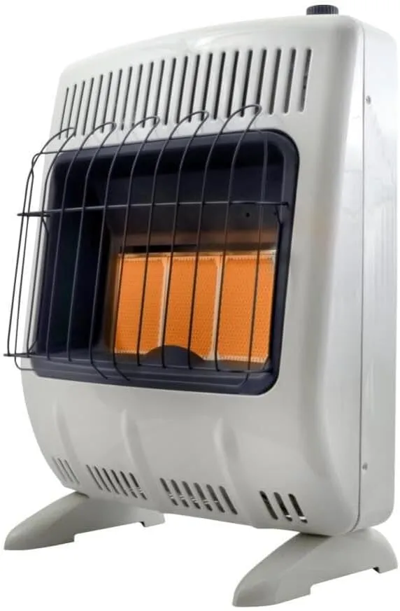 Mr. Heater MHVFRD20NGT Vent Free Radiant 20,000 BTU Natural Gas Heater For Office, Home, Garage, Patio, Sunroom, or Cabin - White