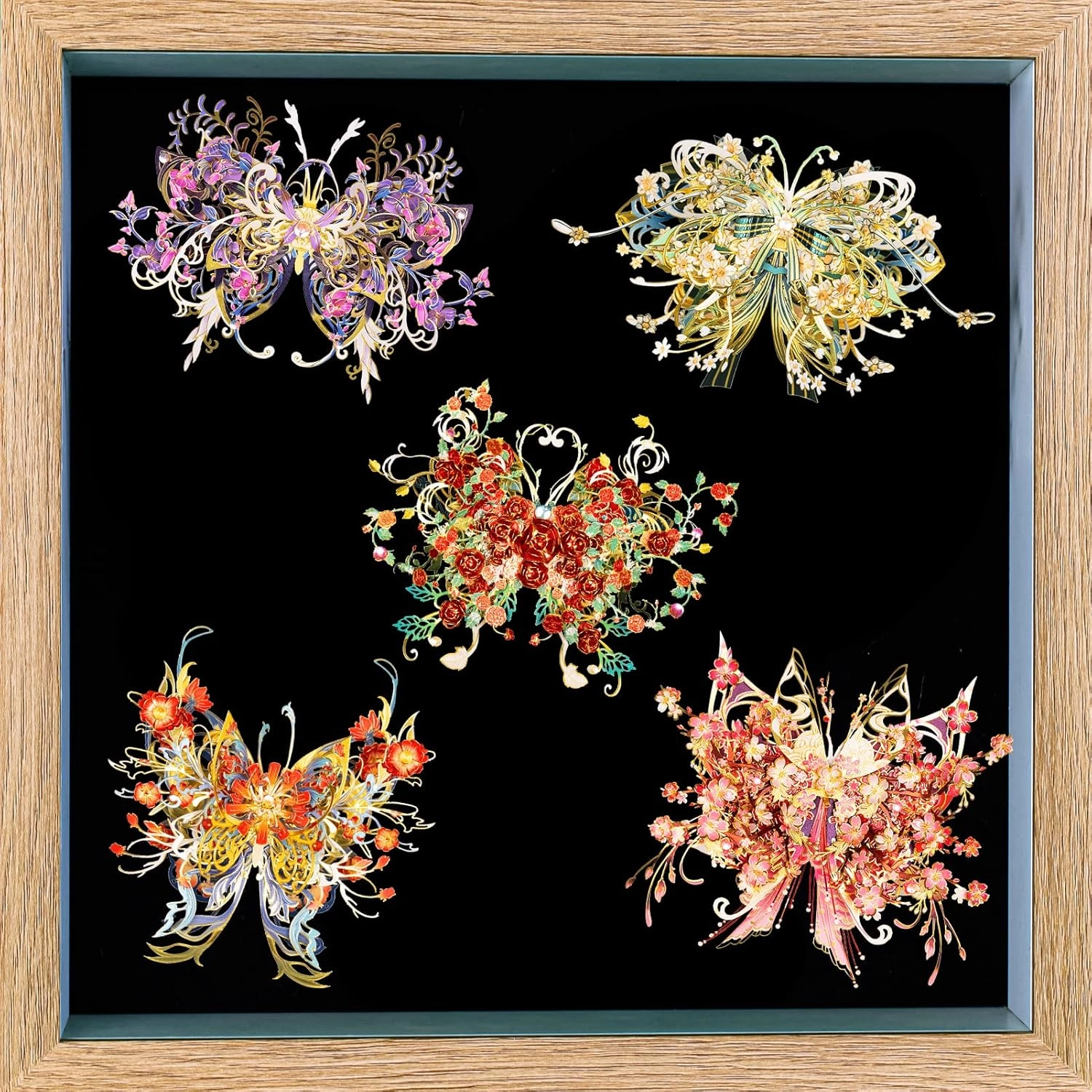 MU 3D Metal Puzzles for Adult Flower and Butterfly B-Nige, Insects Animals Floral Puzzles Metal Model Kits Building,Birthday Gift Brain Teaser DIY Sets Home Decor