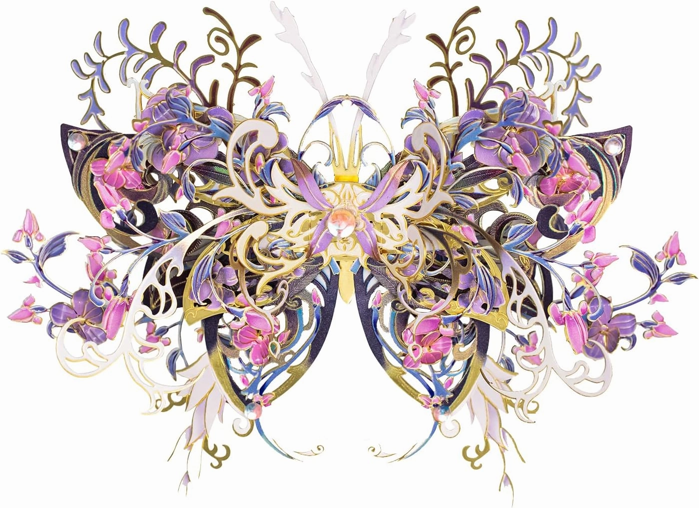 MU 3D Metal Puzzles for Adult Flower and Butterfly B-Nige, Insects Animals Floral Puzzles Metal Model Kits Building,Birthday Gift Brain Teaser DIY Sets Home Decor