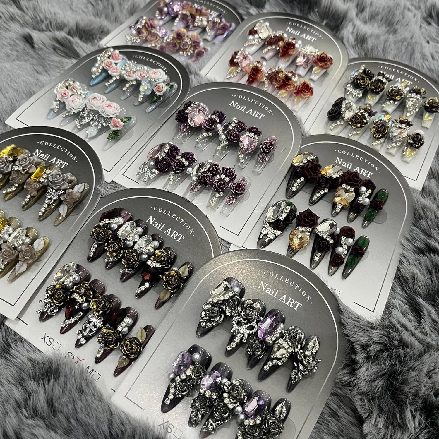 Mystery Box Random 2Packs (20Pcs) Press on Nails 30mm Long Handmade Nails Manicure Charms Nails Art Nail Kit press on nails for Women Party Holiday Photo Wedding Size M